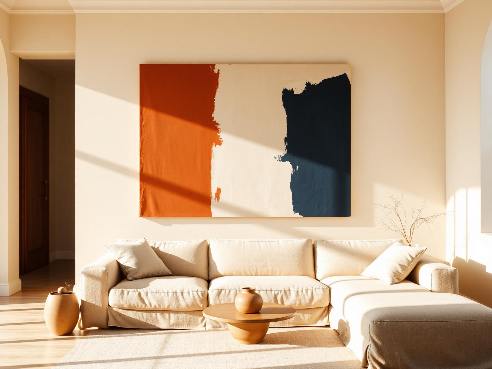 Sophisticated living room with art and decor